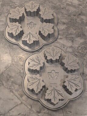 2 Nordic Ware Maple Leaf Muffin Fall Pan 6 Cups